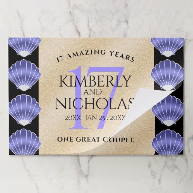 Elegant 17th Shells Wedding Anniversary Paper Pad (Folded)