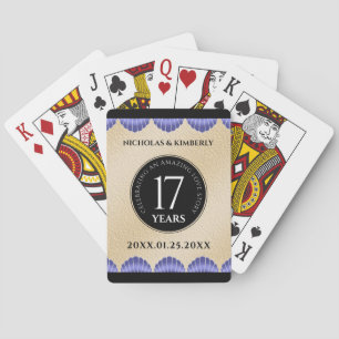 Elegant 17th Shells Wedding Anniversary Poker Cards