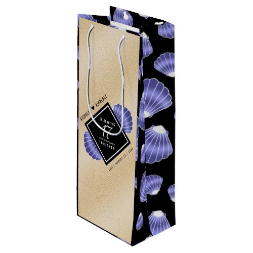 Elegant 17th Shells Wedding Anniversary Wine Gift Bag