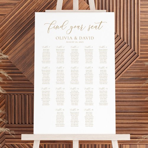Elegant 18 Tables Find Your Seat Seating Chart