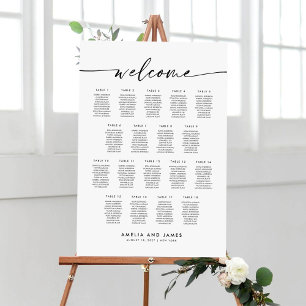 Elegant 18 Tables Welcome Seating Chart Foam Board