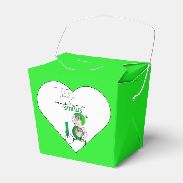 Elegant 18th Birthday Celebration Favor Boxes (Front Side)