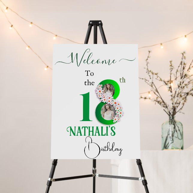 Elegant 18th Birthday Celebration Foam Board (In Situ (Stand))