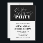 Elegant 18th birthday invitations Birthday Party<br><div class="desc">Elegant 18th birthday invitations Birthday party black and white modern</div>