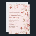 Elegant 18th birthday invitations Floral Chic<br><div class="desc">Elegant 18th birthday invitations Floral Chic calligraphy typography feminine classic watercolor botanical celebration modern</div>
