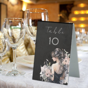 Elegant 18th Birthday Table Number Table Tent Sign