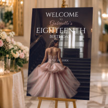 Elegant 18th Birthday Welcome Sign