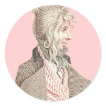Elegant 18th Century Frenchman With Long Hair Classic Round Sticker