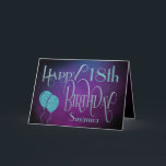 Elegant 18th Name Purple Teal Happy Birthday Card<br><div class="desc">An elegant design with a magical and mystical vibe to send 18th birthday greetings. Happy Birthday is set in an decorative script typography in shades of blue, and the age is in a cordinating typeface along with your recipient’s name, on a watercolor style background in shades of purple. You can...</div>