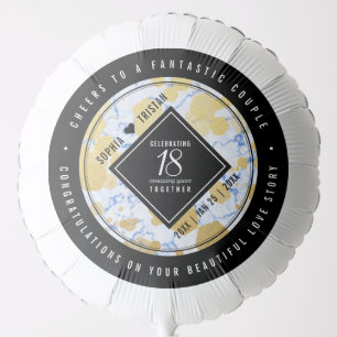 Elegant 18th Porcelain Wedding Anniversary Balloon