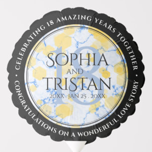 Elegant 18th Porcelain Wedding Anniversary Balloon