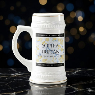 Elegant 18th Porcelain Wedding Anniversary Beer Stein