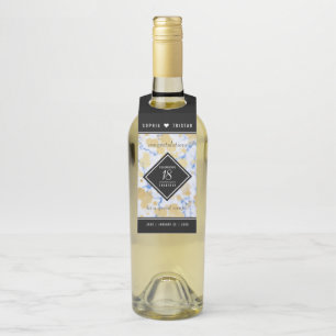 Elegant 18th Porcelain Wedding Anniversary Bottle Hanger Tag