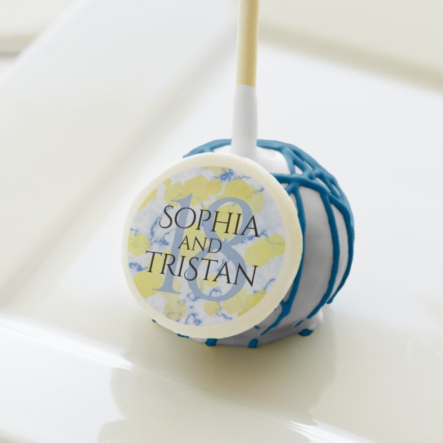 Elegant 18th Porcelain Wedding Anniversary Cake Pops (Front Insitu)