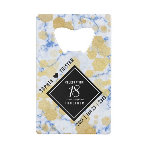 Elegant 18th Porcelain Wedding Anniversary Credit Card Bottle Opener Zazzle 0685