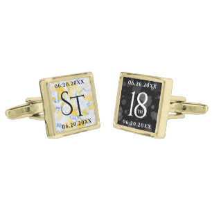 Elegant 18th Porcelain Wedding Anniversary Cufflinks