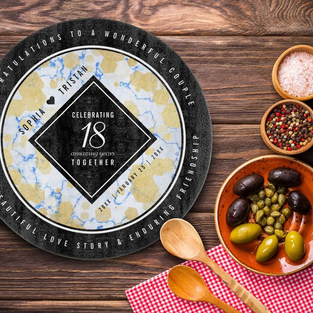 Elegant 18th Porcelain Wedding Anniversary Cutting Board (Creator Uploaded)