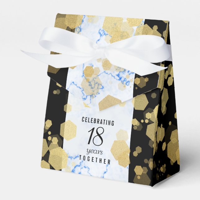 Elegant 18th Porcelain Wedding Anniversary Favor Boxes (Front Side)