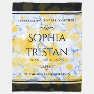 Elegant 18th Porcelain Wedding Anniversary Fleece Blanket