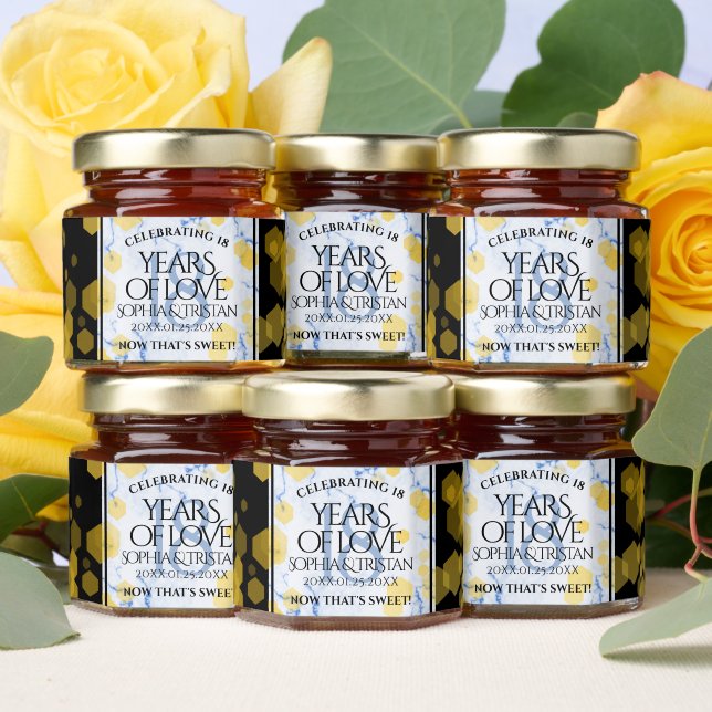 Elegant 18th Porcelain Wedding Anniversary Honey Jar Favors (Insitu)