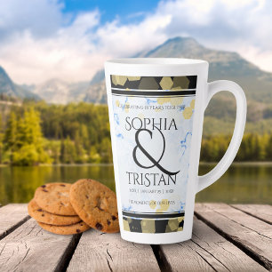 Elegant 18th Porcelain Wedding Anniversary Latte Mug