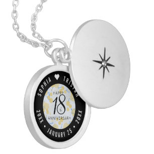 Elegant 18th Porcelain Wedding Anniversary Locket Necklace