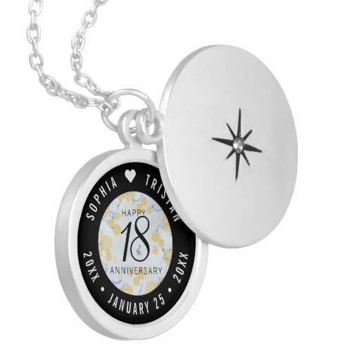 Elegant 18th Porcelain Wedding Anniversary Locket Necklace