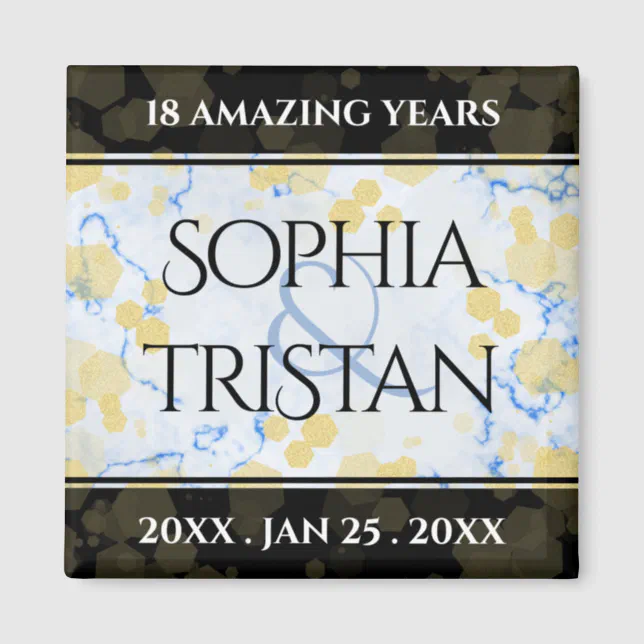 Elegant 18th Porcelain Wedding Anniversary Magnet Zazzle 8679