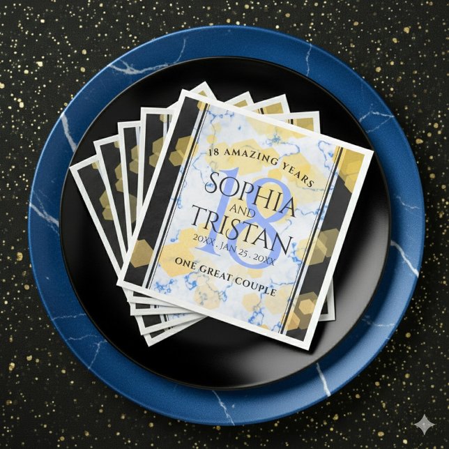 Elegant 18th Porcelain Wedding Anniversary Paper Dinner Napkins (Elegant 18th Porcelain Wedding Anniversary Napkins Cover Photo)