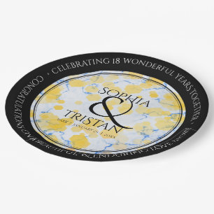 Elegant 18th Porcelain Wedding Anniversary Paper Plates