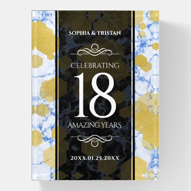 Elegant 18th Porcelain Wedding Anniversary Paperweight (Vertical)