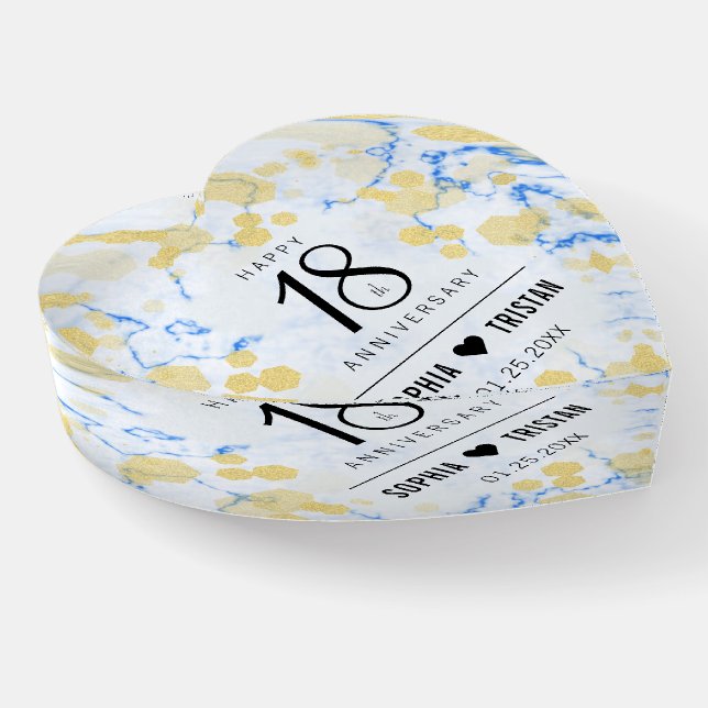 Elegant 18th Porcelain Wedding Anniversary Paperweight (Angled)