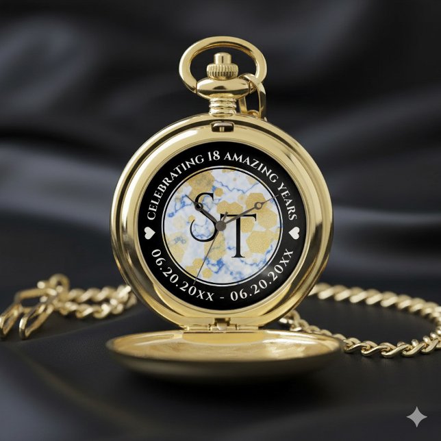 Elegant 18th Porcelain Wedding Anniversary Pocket Watch (Elegant 18th Porcelain Wedding Anniversary Pocket Watch Cover Photo)