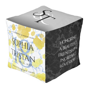 Elegant 18th Porcelain Wedding Anniversary Pouf