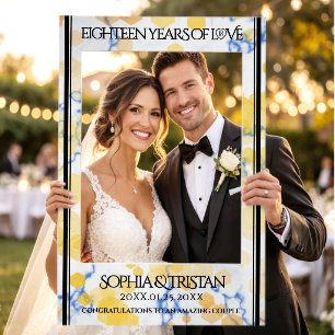 Elegant 18th Porcelain Wedding Anniversary Selfie Frame