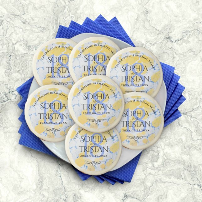 Elegant 18th Porcelain Wedding Anniversary Sugar Cookie (Creator Uploaded)