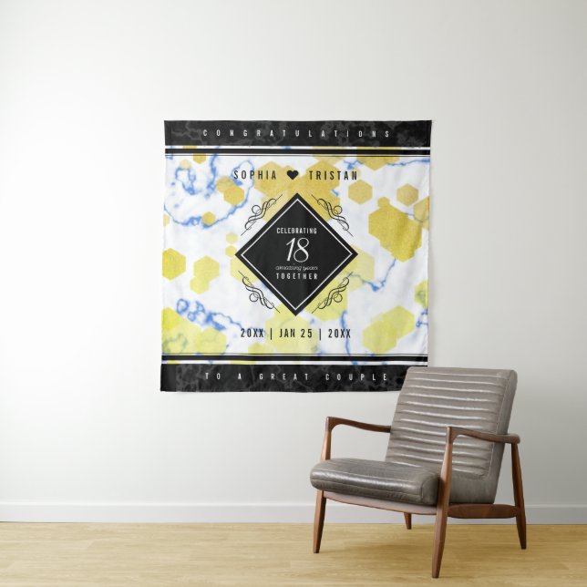 Elegant 18th Porcelain Wedding Anniversary Tapestry (In Situ)