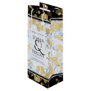 Elegant 18th Porcelain Wedding Anniversary Wine Gift Bag