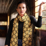 Elegant 1920s Gatsby Ogee Palms Gold Pattern Scarf<br><div class="desc">This scarf captures the opulence of the 1920s with its Gatsby-inspired ogee palm pattern in a luxurious gold hue. The design exudes elegance and sophistication, making it a stunning addition to any ensemble that requires a touch of vintage glamor. Whether worn to a fancy evening event or styled with daywear,...</div>