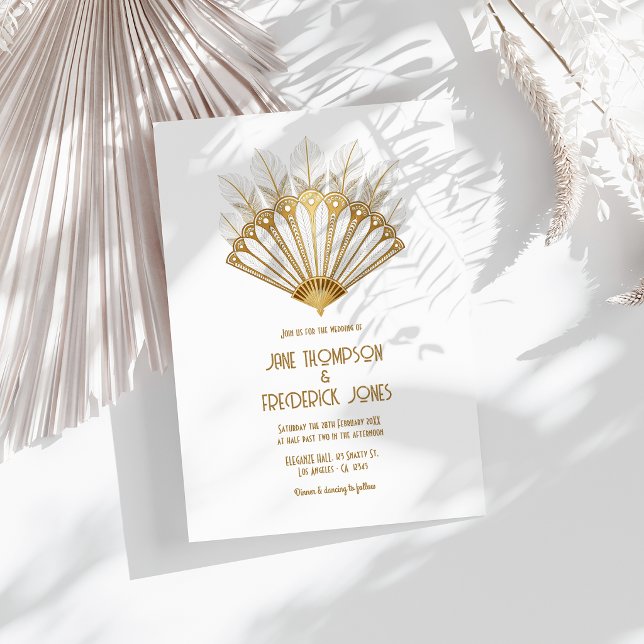 Elegant 1920s Gatsby Style Art Deco Wedding Invitation (Elegant 1920s Gatsby Style Art Deco Wedding Invitation)