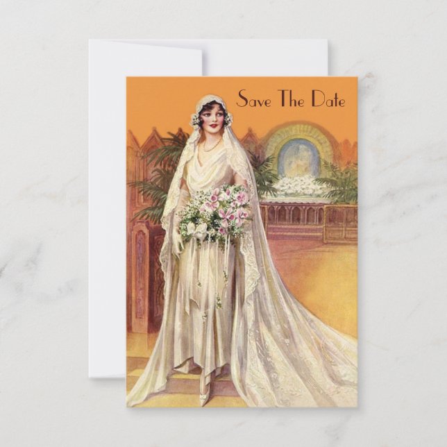 Elegant 1930s Bride Wedding Save the Date Invitation (Front)