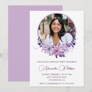 Elegant 19th birthday invitation Photo Elegant
