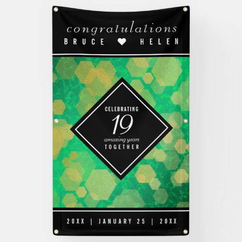 Elegant 19th Jade Wedding Anniversary Celebration Banner