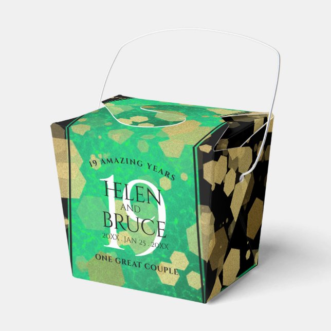 Elegant 19th Jade Wedding Anniversary Celebration Favor Boxes (Front Side)