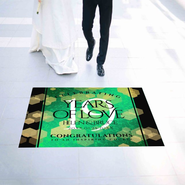 Elegant 19th Jade Wedding Anniversary Celebration Floor Decals (Wedding)