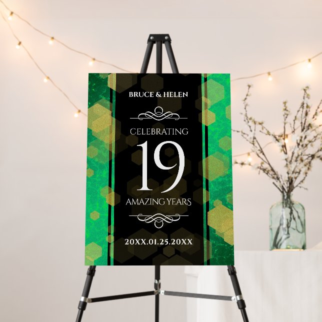 Elegant 19th Jade Wedding Anniversary Celebration Foam Board (In Situ (Stand))