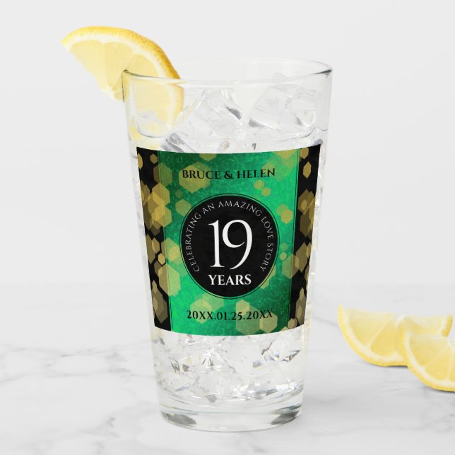 Elegant 19th Jade Wedding Anniversary Celebration Glass (Front Ice)