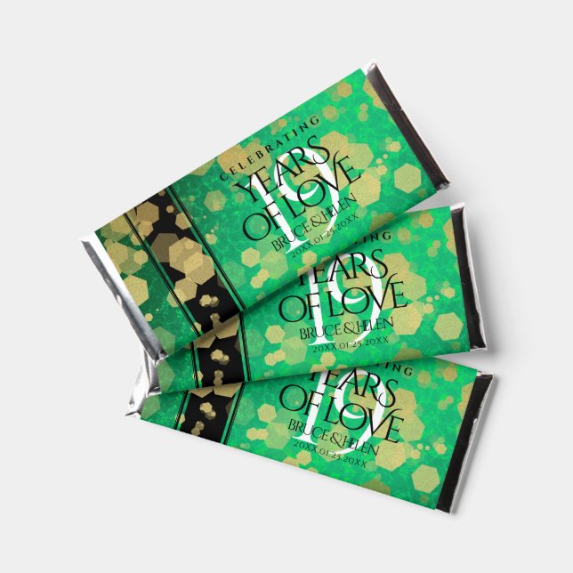 Elegant 19th Jade Wedding Anniversary Celebration Hershey Bar Favors (Front)