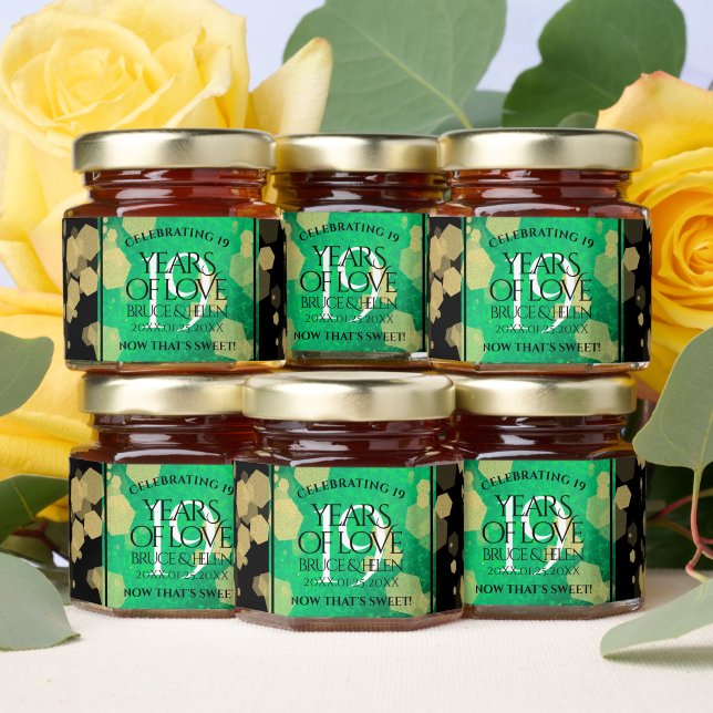 Elegant 19th Jade Wedding Anniversary Celebration Honey Jar Favors (Insitu)