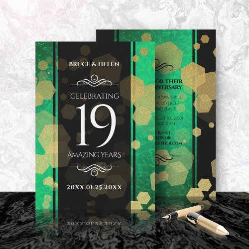 Elegant 19th Jade Wedding Anniversary Celebration Invitation